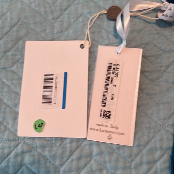 NWT authentic KAOS long sleeve mash tee keyhole detail double mesh aqua sz S - Picture 5 of 5